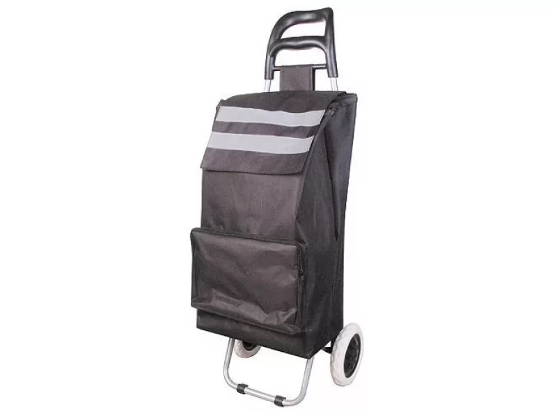 Carucior cumparaturi Dem , PE PVC, max 30 kg, dimensiune 35 x 30 x 96 cm, benzi reflectorizante
