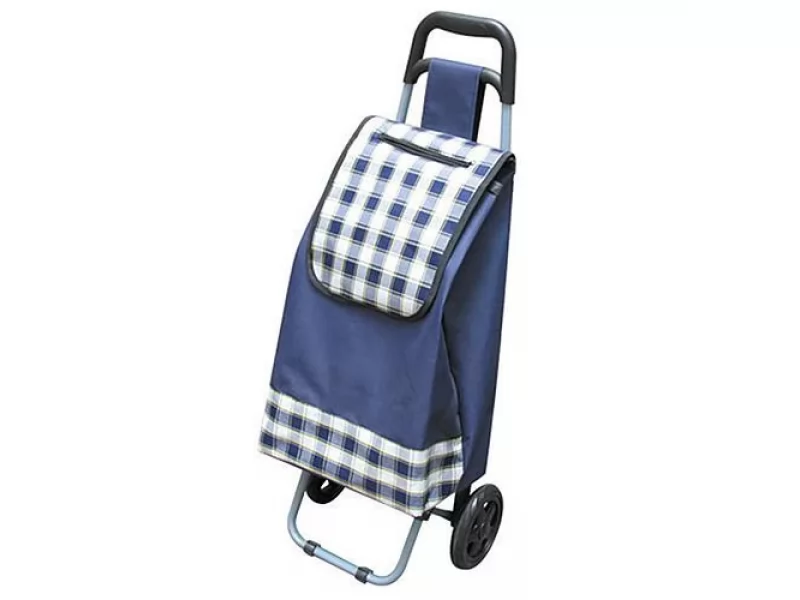 Carucior cumparaturi BlueZ, PE PVC, max 25 kg, dimensiune 35 x 30 x 94 cm