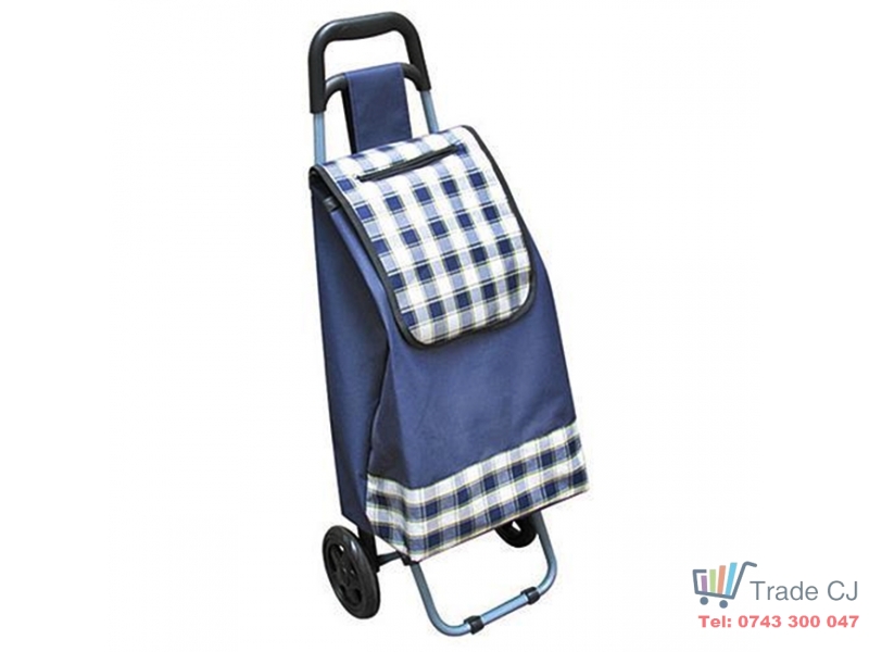 Carucior cumparaturi BlueZ, PE PVC, max 25 kg, dimensiune 35 x 30 x 94 cm