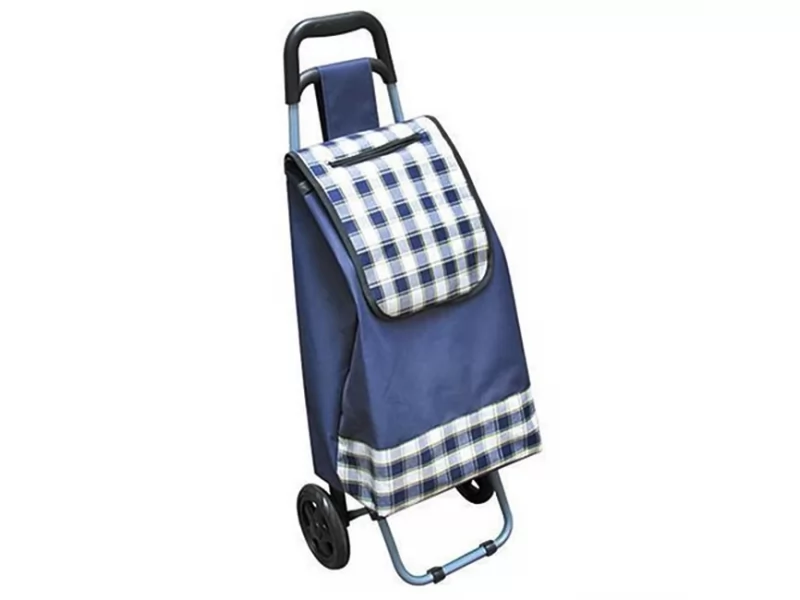 Carucior cumparaturi BlueZ, PE PVC, max 25 kg, dimensiune 35 x 30 x 94 cm