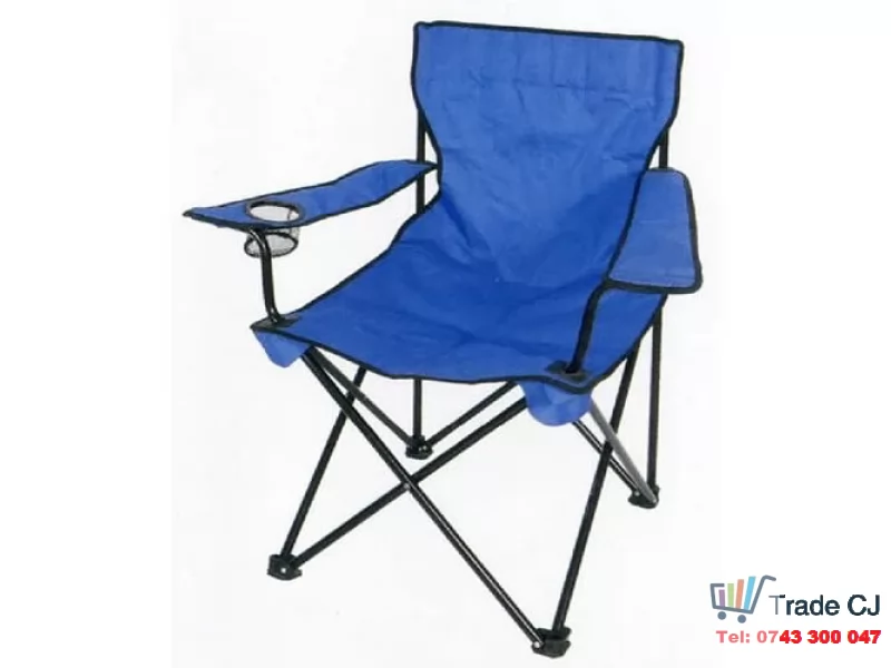 Scaun pliabil pentru pescuit sau camping 53x53x90 cm, albastru, max 120kg, in husa transport