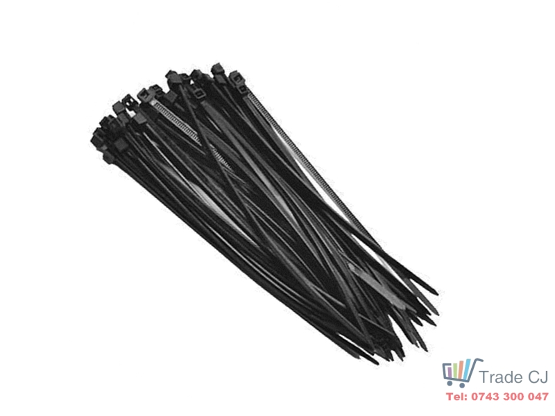 Set 50 bucati coliere plastic negre, 4x300 mm