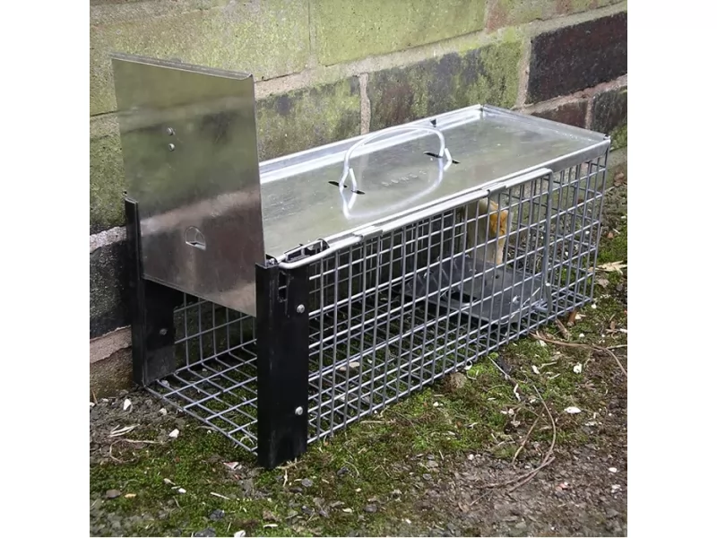 Capcana metalica pentru sobolani 40x16 cm, cursa profesionala reutilizabila pentru rozatoare, capcana mare pentru sobolani si soareci, sistem rezistent din metal pentru casa, ferma sau depozit