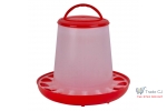 Hranitoare cu maner pentru pui si pasari de curte din plastic, capacitate 1.5 kg