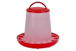 Hranitoare cu maner pentru pui si pasari de curte din plastic, capacitate 3 kg