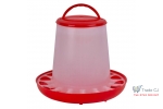 Hranitoare cu maner pentru pui si pasari de curte din plastic, capacitate 9 kg