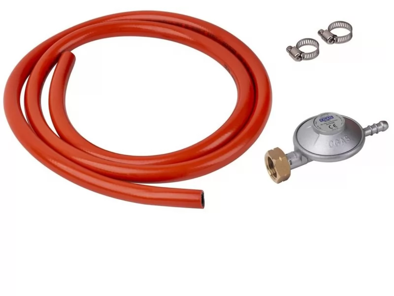 Regulator de presiune gaz standard, furtun 1.5m cu coliere prindere