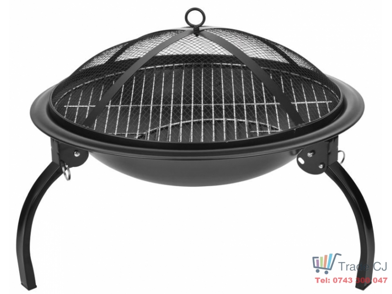 Gratar gradina,camping grill rotund, metal, 54x25 cm