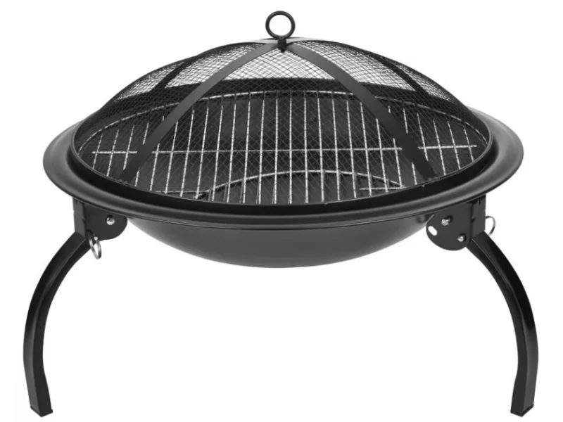 Gratar gradina,camping grill rotund, metal, 54x25 cm