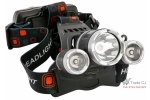 Lanterna frontala pe cap, 3 surse de iluminare cu LED, acumulator cu incarcare USB 1200mAh