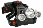 Lanterna frontala pe cap, 3 surse de iluminare cu LED, acumulator cu incarcare USB 1200mAh