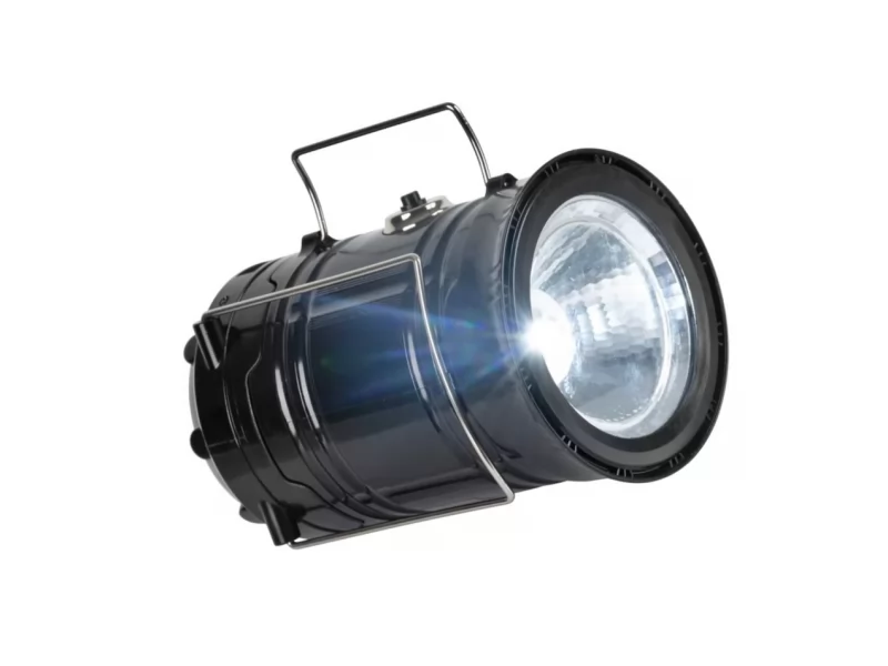 Lanterna LED cu acumulator 1200mAh, pentru camping cu incarcare solara si USB, 80lm, efect flacara