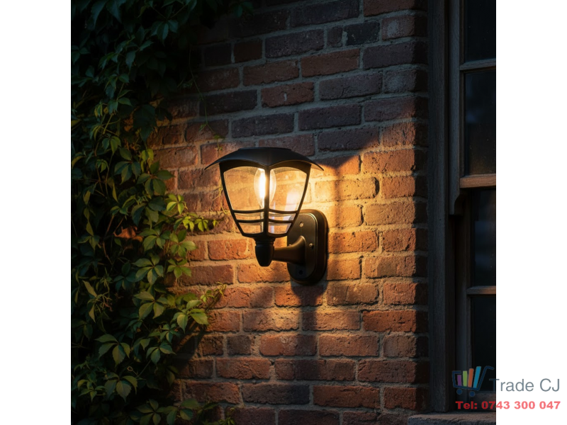 Lampa solara filament LED pentru exterior, prindere perete, cu lumina calda, 10 lm, 14x15x21 cm