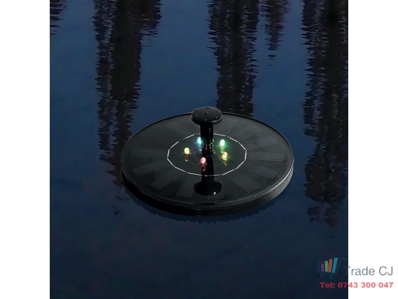 Fantana arteziana plutitoare cu incarcare solara si becuri LED, diametru 17 cm, 180l h