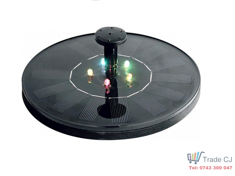 Fantana arteziana plutitoare cu incarcare solara si becuri LED, diametru 17 cm, 180l h
