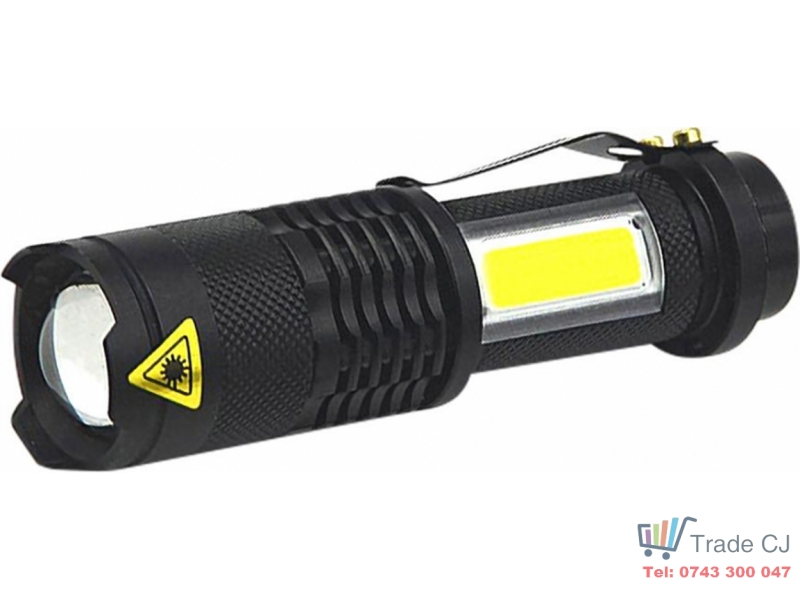Lanterna metalica portabila cu Led 3W, 70+65 lm, functie Zoom