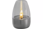 Lampa solara decorativa pentru exterior, 1 LED, lumina alb cald, 6 x 8,5 cm, argintiu transparent