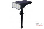 Lampa solara cu 18 Led, 16x10x27 cm, fixare in pamant, reglabila 120 grade, acumulator 1200mAh