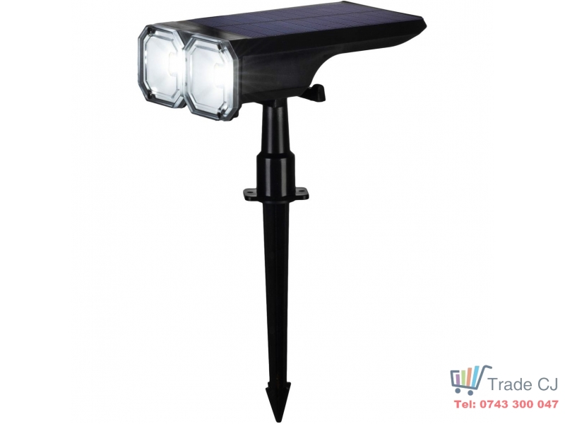 Lampa solara cu 18 Led, 16x10x27 cm, fixare in pamant, reglabila 120 grade, acumulator 1200mAh