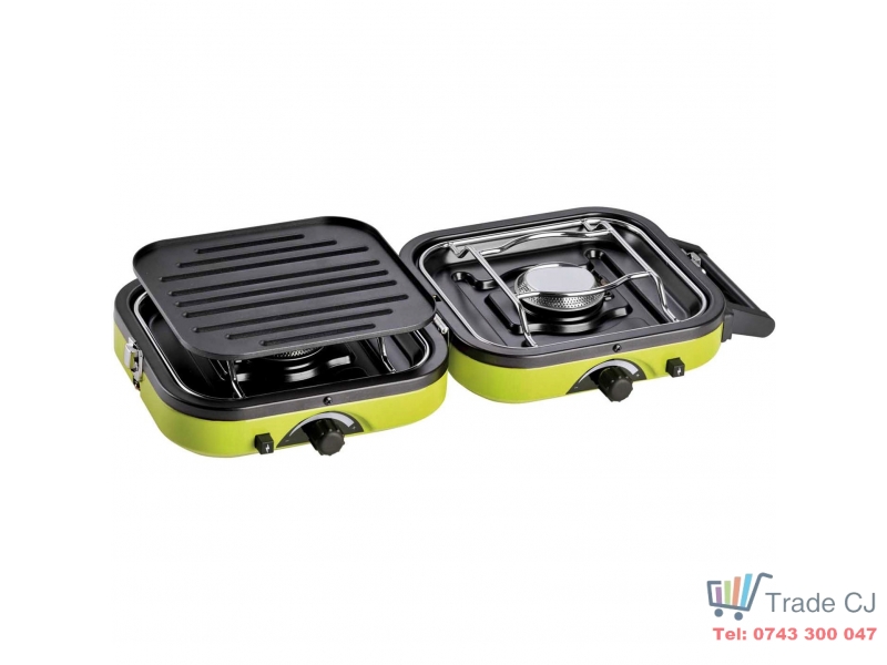Set aragaz camping portabil si butelie gaz, 2in1, plita si arzator, butelie gaz 230 g