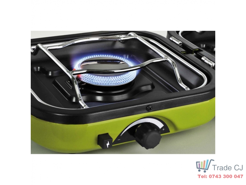 Set aragaz camping portabil si butelie gaz, 2in1, plita si arzator, butelie gaz 230 g