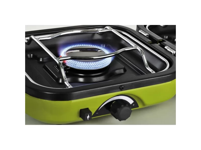 Set aragaz camping portabil si butelie gaz, 2in1, plita si arzator, butelie gaz 230 g
