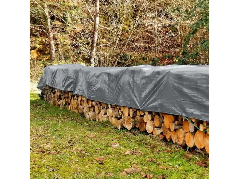 Prelata impermeabila universala, SGTT, 4x4 m, densitate 100g mp, inele de prindere metalice, culoare argintie