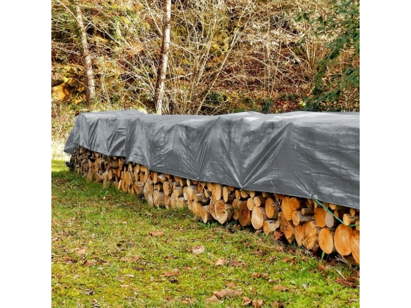 Prelata impermeabila universala, 4x5 m, densitate 100g mﾲ, inele de prindere metalice, culoare argintie