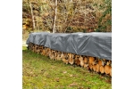 Prelata impermeabila universala, 15x20 m, densitate 100g mﾲ, inele de prindere metalice, culoare argintie
