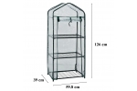 Minisera tip solar pentru rasaduri si gradina, structura metalica si PVC, 3 rafturi, folie protectie UV, 59.8x39x126 cm