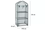 Minisera tip solar pentru rasaduri si gradina, structura metalica si PVC, 3 rafturi, folie protectie UV, 59.8x39x126 cm