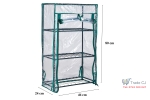 Minisera tip solar pentru rasaduri si gradina, structura metalica si PVC, 3 rafturi, folie protectie UV, 46x24x80 cm