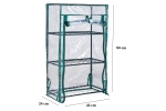 Minisera tip solar pentru rasaduri si gradina, structura metalica si PVC, 3 rafturi, folie protectie UV, 46x24x80 cm