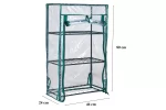 Minisera tip solar pentru rasaduri si gradina, structura metalica si PVC, 3 rafturi, folie protectie UV, 46x24x80 cm