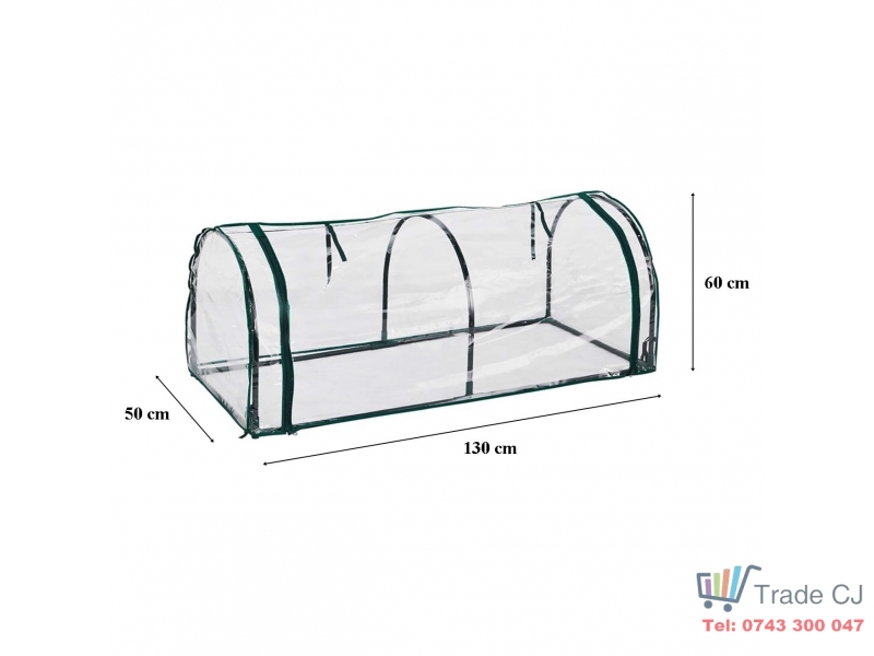 Minisera tip tunel pentru rasaduri si gradina, structura metalica si PVC, folie protectie UV, 130x50x60 cm