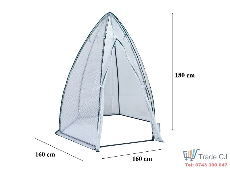 Minisera tip solar pentru rasaduri si gradina, forma piramidala, structura metalica, folie protectie UV, 160x160x180 cm
