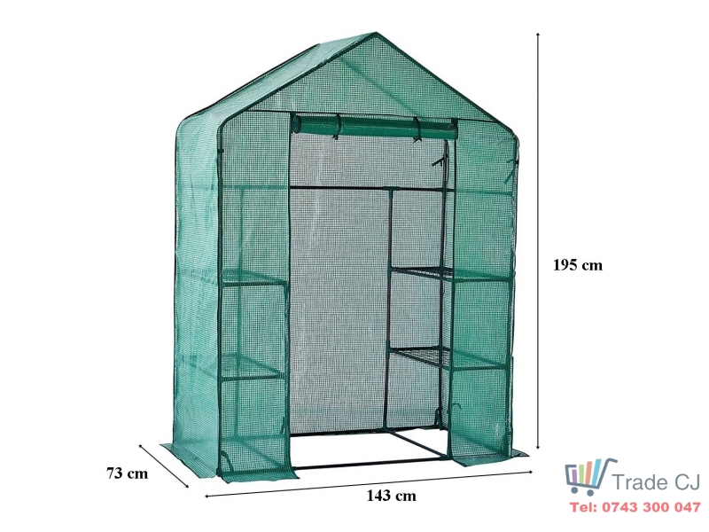 Solar pentru rasaduri si gradina, structura metalica si PVC, 6 rafturi, folie protectie UV, 143x73x195 cm