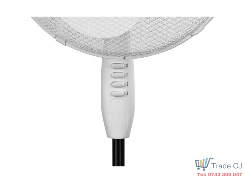 Ventilator cu picior, diametru 40 cm, putere 45 W, max 1.2 m, functie oscilatie 100ﾰ, cablu alimentare 1.7 m, culoare alba