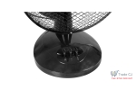 Ventilator de masa, diametru 23 cm, putere 25 W, functie oscilatie 100ﾰ, 2 trepte de viteza, cablu alimentare 1.7 m, culoare neagra