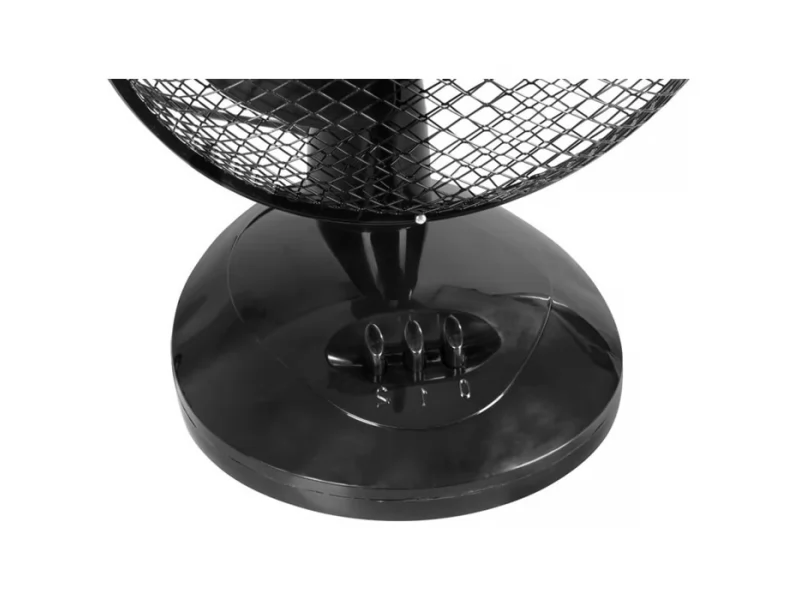 Ventilator de masa, diametru 23 cm, putere 25 W, functie oscilatie 100ﾰ, 2 trepte de viteza, cablu alimentare 1.7 m, culoare neagra