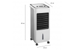 Ventilator portabil pe roti cu racire pe apa, putere 80W, rezervor 6 l, alimentare 230 V 50 Hz, 69x29x28 cm