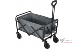 Carucior pliabil transport 100 L, sarcina maxima 60 kg, cadru metalic rezistent, roti mari, pliere rapida, 73x43x48 cm, pentru gradina, camping si cumparaturi, culoare gri