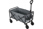 Carucior pliabil transport 100 L, sarcina maxima 60 kg, cadru metalic rezistent, roti mari, pliere rapida, 73x43x48 cm, pentru gradina, camping si cumparaturi, culoare gri