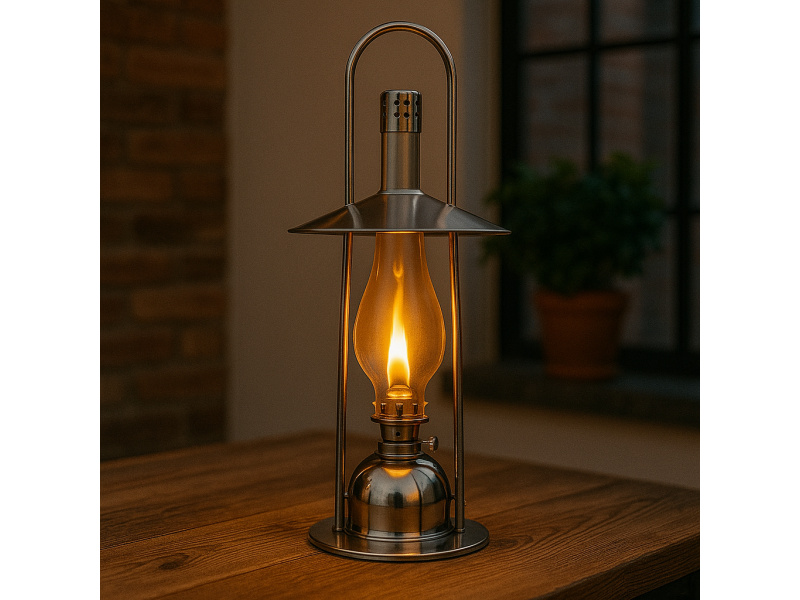 Lampa cu gaz lampant NiceHome 37 cm, otel inoxidabil