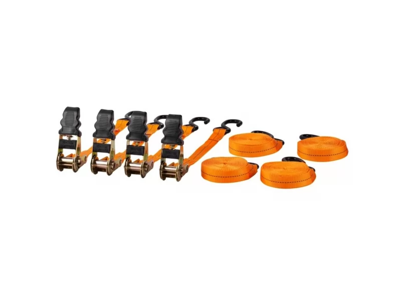 Set 4 chingi cu clichet pentru marfa, lungime 4.5 m, latime 2.5 cm, max 500 kg