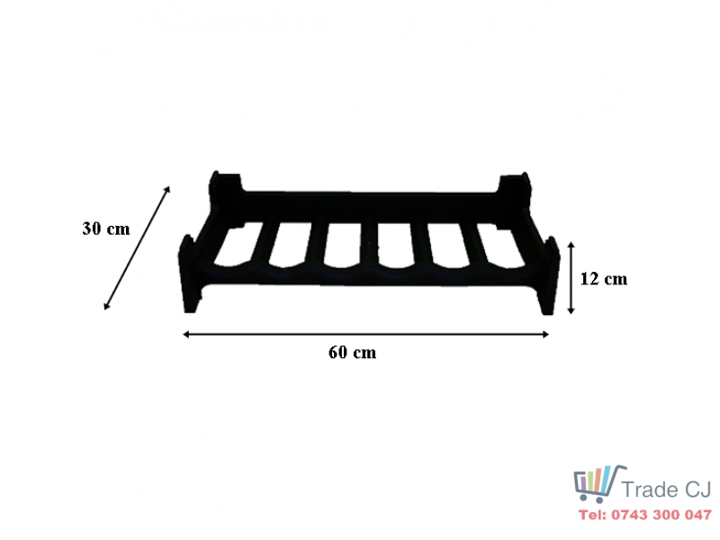 Suport din plastic maro pentru depozitare 6 sticle de vin, 60x30x12cm