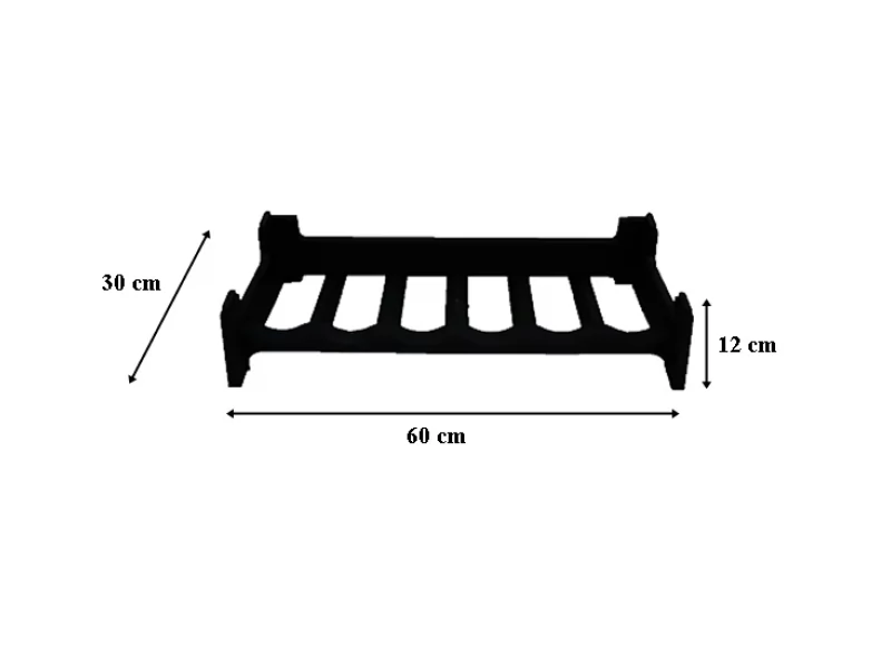 Suport din plastic maro pentru depozitare 6 sticle de vin, 60x30x12cm