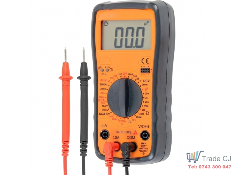 Multimetru digital, True RMS, NCV, 10A, tensiune AC DC, test dioda si continuitate, functie HOLD, detectie faza, protectie la suprasarcina, alimentare 9V