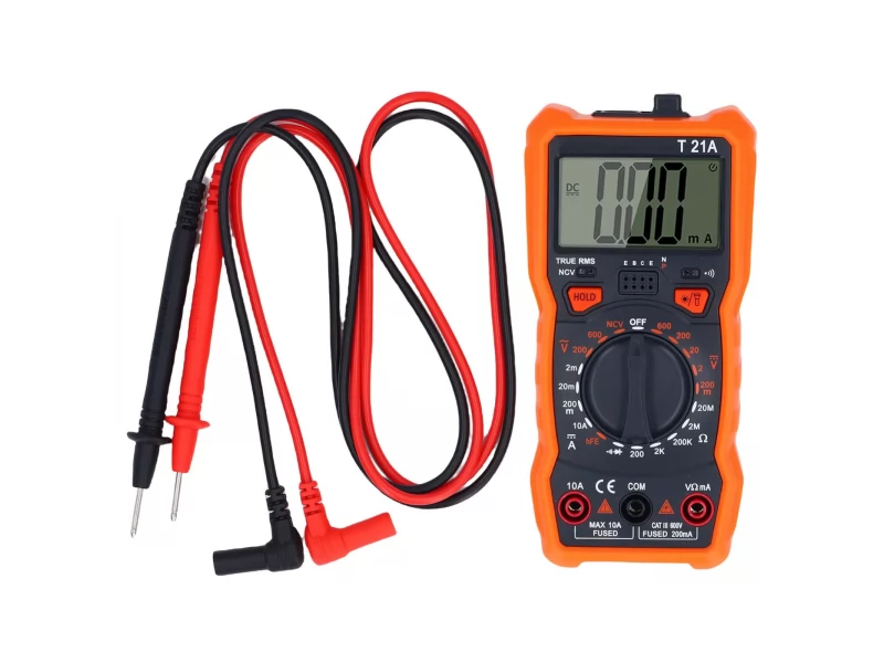 Multimetru digital profesional 1000A 20A, afisaj LCD, NCV, avertizare sonora, lanterna LED, alimentare 3xAAA