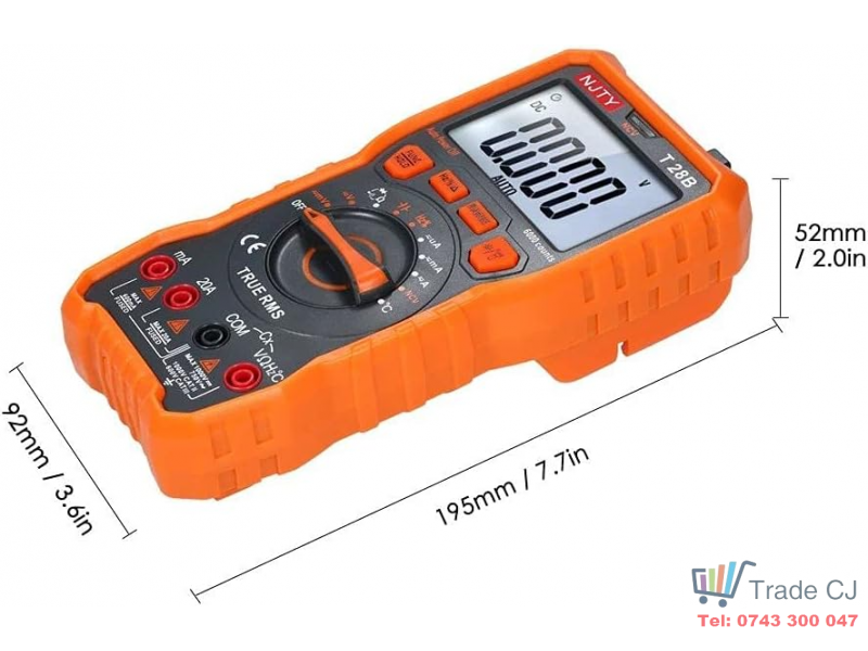 Multimetru digital profesional profesional 1000A 20A, NCV, lanterna LED, avertizare sonora, True RMS, alimentare 4xAAA